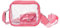Stofftasche mit Reißverschluss Handy zum Umhängen Durchsichtige Umhängetasche, Handtasche, Stadion-zugelassene Konzerttasche aus veganem für Frauen Strandtasche mit Reißverschluss (Hot Pink, One Size)