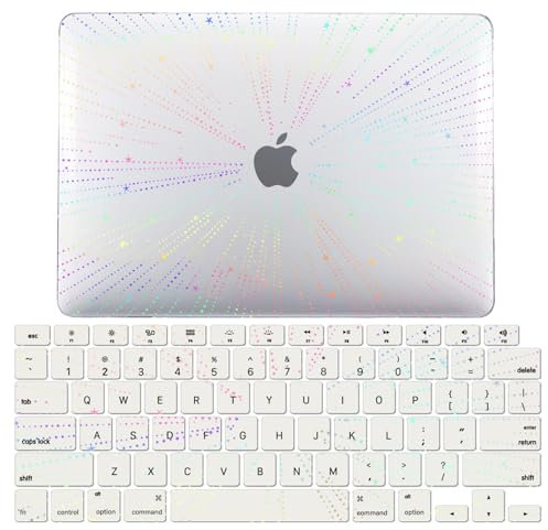 JZ Case for MacBook Air 15 with M2 A2941 M3 A3114 Laptop Hard Shell Cases [Flash Clear][Keyboard Cover] - LT11