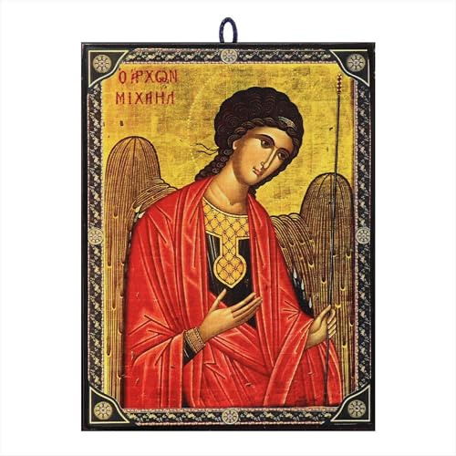 NKlaus Ikone Erzengel Michael, 9,7x13,5x1,2cm | Christliche orthodoxe Ikone aus Griechenland