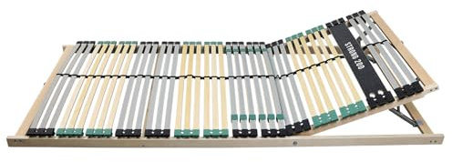 Lattenrost aus Buchenholz, extra Stabiler Lattenrahmen 100x200, bis 200Kg, Kopfteil verstellbar, 7-Zonen-Lattenrost mit 42 Latten, Made in Germany