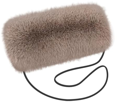 ISAKEN Peluche Scaldamani Manicotti in Pelliccia Sintetica, Scaldamani Inverno Scaldamuscoli Peluche Manicotto invernale per le Mani per Donna Uomo Bambini