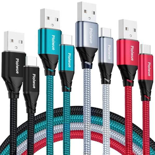 USB C Charger Cable 0.5M+1M+2M+3M (4Pack) Type C Charger Cable Fast Charging 3A Nylon Braided USB C Cable for iPhone 15 Plus Pro Max, Samsung Galaxy S24/S23/S22, Huawei P40/P30, Google Pixel