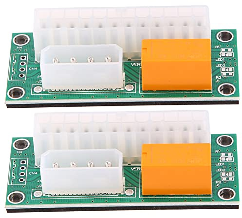 Joskeijky 2 Pack Dual PSU Multiple Power Netzteil Adapter, Add2Psu ATX 24 Pin zu Molex 4Pin Anschluss für BTC Miner