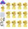 12PCS Heavy Balloon Weights, Helium Balloon Weights, With 2 Rolls Ribbon, 1 Roll Ball oon Arch Strip & 200Pcs Glue Dots, Balloons Accessory for Birthdays Parties, Events & Celebrations, Gold