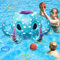 KAHEIGN 80CM Jouets de Piscine Gonflables en Forme de Pieuvre, 2 en 1 Panier de Basket Gonflable et Jeu de Lancer D'anneaux - Jeus Aquatique Gonflable Flottant pour Été Lac Plage Eau Jeu Fête Cadeau
