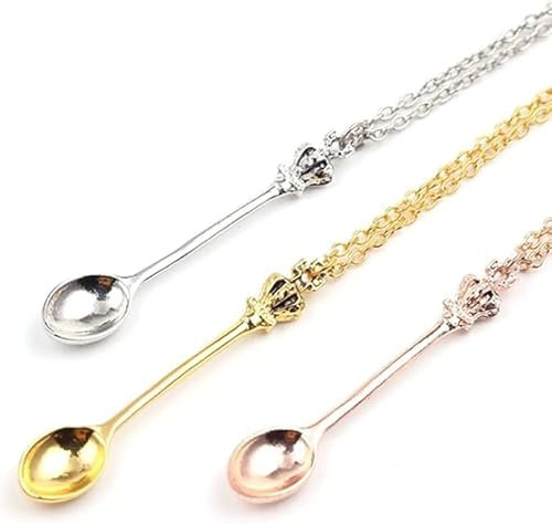 GDQQOYWQT 3 Piece Spoon Necklaces Set,Necklace For Girls Gift ,Antique Style Spoon Necklace Jewelry Accessory, Girls Teens ,Costume Parties, Everyday Wear,Girl Jewellery Party Gift