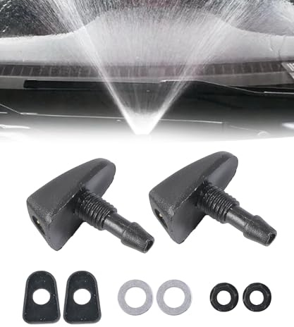 Xibao 2PCS Accessoires Auto,Buses de Jet de Lave-glace,Kit de Réparation du Tuyau D'essuie-glace,Connecteur de Tuyau de Lavage,Réglage de la Buse D'essuie-glace,Convient à la Plupart des Véhicules