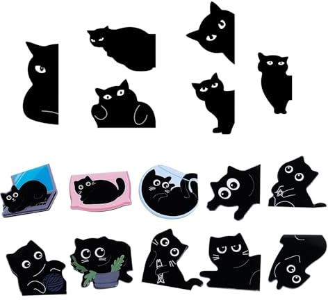 XFSRG 16 Stück Cute Katzen Magnetische Lesezeichen Magnetlesezeichen Kinder Halloween Weihnachten Geschenk Katzenliebhabe Adventskalender Füllung
