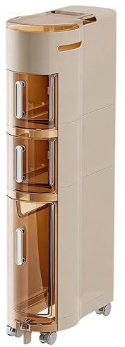 MIMOCASA Cajonera Estrecha con Ruedas - Cajoneras Baño de 4 Capas, Organizador Estrecho Ideal para Baño, Dormitorio y Cocina, 22,5×42,5×97 cm
