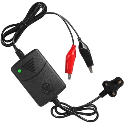 12V Battery Charger for Quad Bikes, 1A Chargers for Ride on Car, Universal Power Adapter for Electric Car, Motorcycle Adapter with LED Indicator for Electric Car, Motorcycle, Q