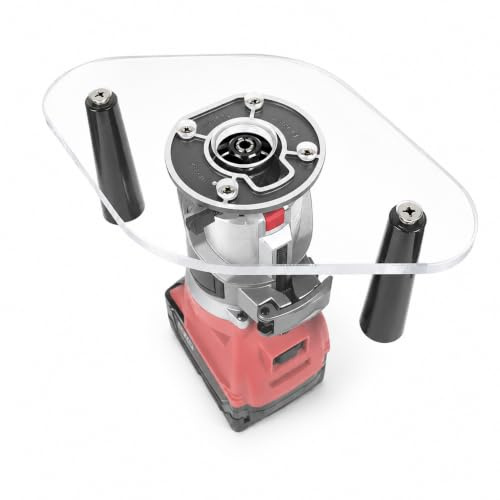 6 x 10 Dual Grip Router Base Plate for 2723-20, Compatible with M18 FUEL Compact Router, Clear Acrylic, Enhanced Control & Stability
