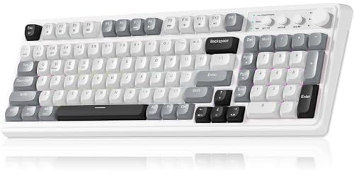 AULA S99 Wireless Keyboard,99 Key Computer Gaming Keyboards with Number Pad | RGB Backlit,Programmable,Creamy Sounding Membrane Keyboard,Tri-Mode BT/2.4GHz/USB-C,2000mAh Thocky Keyboard with Media Knob