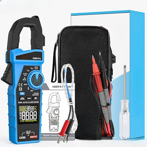 Stromzange CM88pro Digital Zangenmultimeter True RMS 1000A AC/DC Auto Range NCV für Elektriker Handwerk Industrie 21,8cm Blau-Schwarz