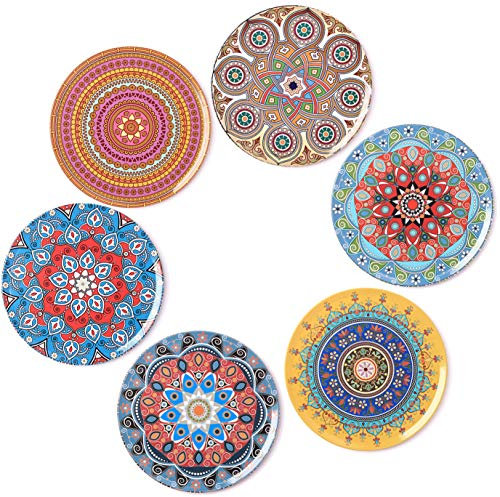 BOHORIA Premium Design Untersetzer 6er Set Dekorative Untersetzer fur Glas, Tassen, Vasen, Kerzen auf ihrem Holz-, Glas- oder Stein- Esstisch Boho Edition,Mandala