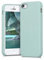 kwmobile Hülle kompatibel mit Apple iPhone SE (1.Gen 2016) / iPhone 5 / iPhone 5S Hülle - Silikon Handy Case - Handyhülle weiche Oberfläche - kabelloses Laden - Mintgrün matt