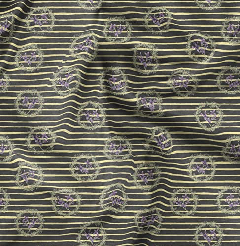 Soimoi Grauer Rayon Stoff Blumenkranz Aquarell Druck Stoff Von Der Werft 42 Zoll Breit