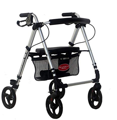 RFM Rollator Actimo Light, ultraleichter Gehwagen Gehhilfe Laufhilfe |Sitzhöhe verstellbar, Rückenlehne, klappbar
