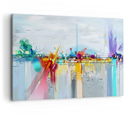 ARTTOR Lienzo Decorativo 120x80cm Moderno Horizontal Abstracto Arte - 4028 | Abstracción Moderno Cuadro sobre Lienzo Grande Arte mural Decoración del Hogar Salón Dormitorio Oficina Cuadros de Pared