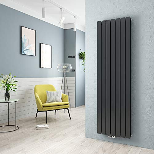 Heilmetz® Heizkörper Design Vertikal 1800 x 540 mm Anthrazit Paneelheizkörper Flach Doppellagig Mittelanschluss Heizung