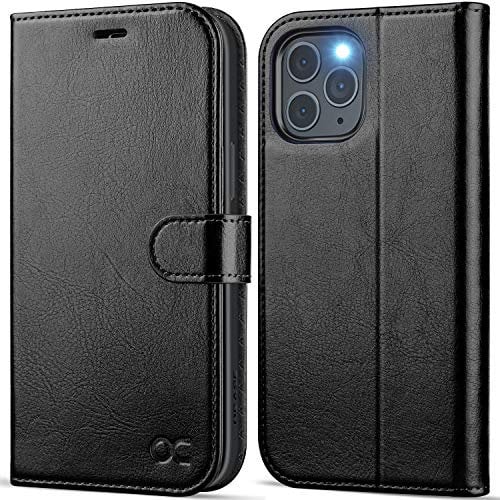 OCASE Handyhülle iPhone 12 Pro MAX Hülle [Premium PU Leder] [Kartenfach] [Magnetverschluss] Lederhülle RFID Schutzhülle Klapphülle Tasche Case Cover Etui Kompatibel für iPhone 12 Pro MAX 5G Schwarz