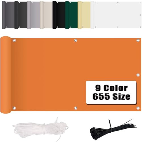 MENGH Lona Terraza 80x300cm, Toldos Terrazas Lateral, Resistente al al Agua, Duradera, para Jardines, Patios terrazas, jardín al Aire Libre Naranja