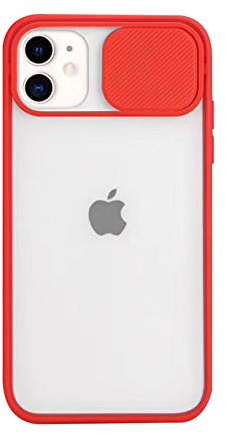 Bakicey Cover per iPhone 12 Pro, protezione della fotocamera, ultra sottile, scorrevole, opaca, traslucida, compatibile con iPhone 12 da 6,1, colore: Rosso