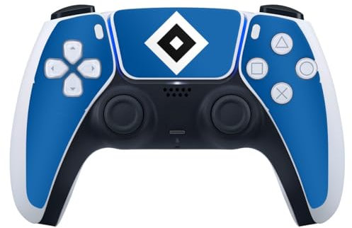 DeinDesign Skin kompatibel mit Sony PlayStation 5 Controller PS5 Folie Sticker HSV Logo Hamburger SV