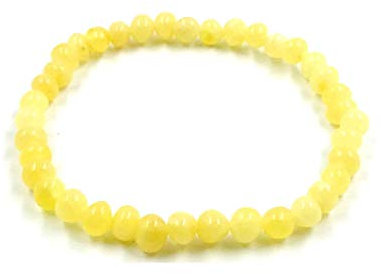 Amber Jewelry Shop Natürliches baltisches Bernsteinarmband auf elastischem 19 cm - Gelb - Hergestellt aus echten authentischen Bernsteinperlen - Bernsteinarmband
