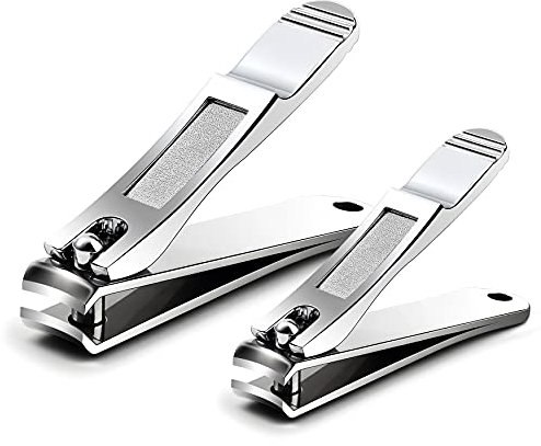 FERYES 2 Stück Nagelknipser Set, Hochwertiger Nagelschneider aus Poliertem Edelstahl für fußnagel und fingernagel, Große & Kleine Nail Clipper