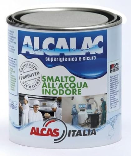 Smalto acrilico ad acqua BIANCO - Adatto Per il contatto con gli alimenti - atossico Azione antibatterica igienizzante (Bianco Lucido 0,75 L)