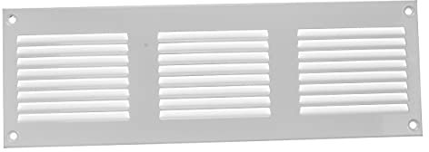 Vent Systems Cubiertas para rejilla de ventilación de 30 x 10 cm, color blanco, rejilla de retorno de aire de metal con protección integrada contra plagas
