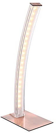 etc-shop LED Tischleuchte Bogenleuchte Nachttischlampe kupfer Leseleuchte Wohnzimmer, 1x 5W 360lm 3000K, LxH 15x 37 cm