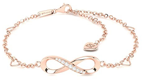 SERASAR Fußkette Damen Schmuck 925 Sterling Silber 18 Karat Rose Gold Kette Mädchen Frauen Fussketterl Geschenk Idee Valentinstag Jahrestag Geburtstag Geschenke für Women