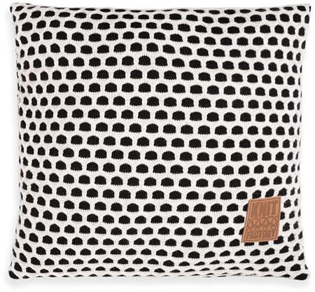 KNIT FACTORY - Mila Kissen - Schwarz/Beige - 50x50 cm