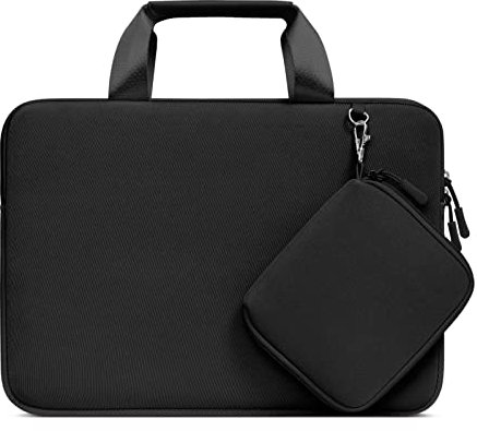 MOSISO Housse Ordinateur Portable 13,3Pouces,Compatible avec MacBook Air/Pro 13 / Pro 14, HP Dell ASUS,13-13,3 Notebook,Neoprene Sac Porte-Documents avec Petite Valise Détachable,Noir