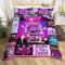 feelingyou Cheerleader Bettwäsche-Set,Mädchen tanzen lila Bettwäsche Set 135x200cm,Stilvoller Checker Betten Set für Kinder Jungen Mädchen Teenager 2St.Reißverschluss Mikrofaser