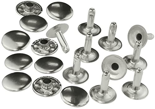 AERZETIX - C56659 - Lot de 10 Rivets tubulaires Ø11 mm pour jeans pantalons - en acier - couleur argent - mercerie couture vêtements artisanat