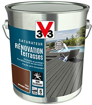 V33 Saturateur Rénovation terrasses et bardages, Teck 2,5L