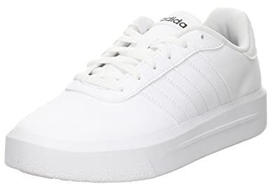 adidas Women's Court Platform Shoes, Cloud White/Cloud White/Core Black, 4 UK