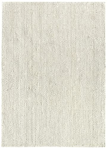 HAMID - Tapis de Jute Granada 100% Fibre de Jute Naturelle Blanc - Moquette Douce et Résistance Moyenne - Tissé à la Main - Salon, Chambre, Tapis de Couloir - Blanc (230x160cm)