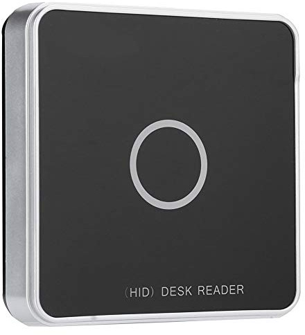 Septpenta UHF RFID Desktop Lesegerät, Schnelle Reaktionsgeschwindigkeit, Leseabstand Bis Zu 50 cm, Kreisförmige LED Anzeige, 2 Dbi Zirkularpolarisationsantenne 12,5 dBm-26 dBm, Eingebauter Summer