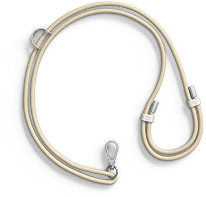RhinoShield wasserdichtes und langlebiges Lanyard aus TPU zum Umhängen| Verstellbare Länge, zusätzliche Schnallen zum Aufhängen von Zubehör wie Airpods, in trendigen Farben - Vanille