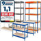 KARAT Rayonnages Charges Lourdes en métal pour Magasin & Garage - Étagères modulable à Grande Tenue - Rangement métallique pneus Charge Max. 1250 kg-Grizzly-Anthracite-Gris, 220 x 90 x 45 cm
