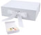 Geschenkbox mit Schleife, 21x17 x7 cm Magnetische Geschenkboxen, Geschenkbox, Geschenkboxen mit Deckel, Geschenk Verpackungsbox, Geschenkverpackung Box für Hochzeiten Geburtstage Jubiläen (Weiß)