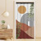 MIRRORANG Rideau de Douche Boho, Arc de Soleil et Rideau de Douche à éléments de Feuilles avec 6 Crochets, Rideaux de Salle de Bain Tissu Durable Lavable en Machine,92x183cm