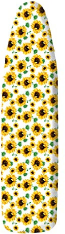 Wizfuyq Yellow Sunflower Ironing Board Cover and Pad 15x54 Inch, Resist Scorching and Staining Adjustable Elastic Edge Heavy Duty Thick Padding