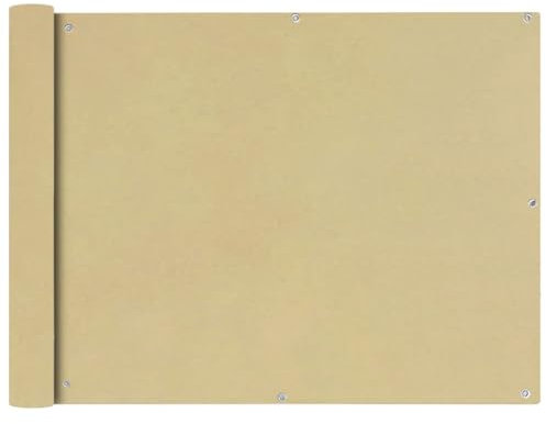 KTHLBRH Balkonsichtschutz Oxfordgewebe 90x600 cm Beige, Sichtschutz Zaun, Balkonmarkisen, Balkonsichtschutz - Privatsphäre und stilvolle Dekoration für Ihren Balkon