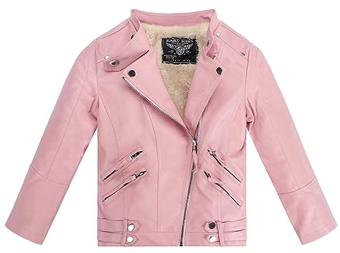 Tumaron Pu Leather Fleece Moto Jackets Winter Biker Coats For 8 9 Years Girls Clothes