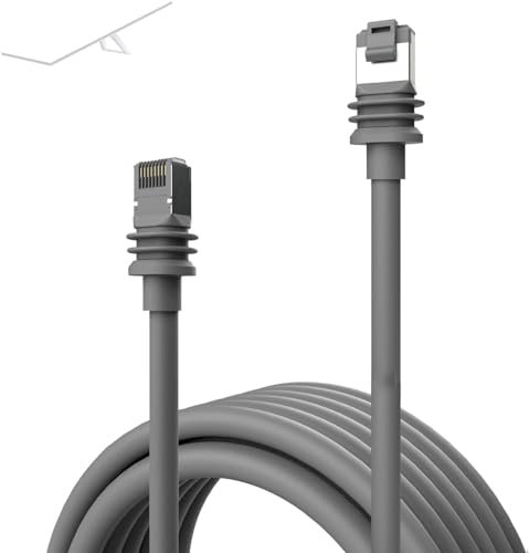 Bewinner Kabel Gen 3 für Ethernet Adapter, 2000Mbps Wasserdichtes Satelliten Verlängerungskabel für rechteckigen Satellit V3, Grau 15FT 4.6M