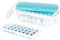 LIVIVO Ice Cube Tray with Lid Dispenser & Storage - Reusable BPA Free Easy Press Release 48 Ice Cube Moulds - 2 Tray with Dispenser, Ice Bucket & Scoop
